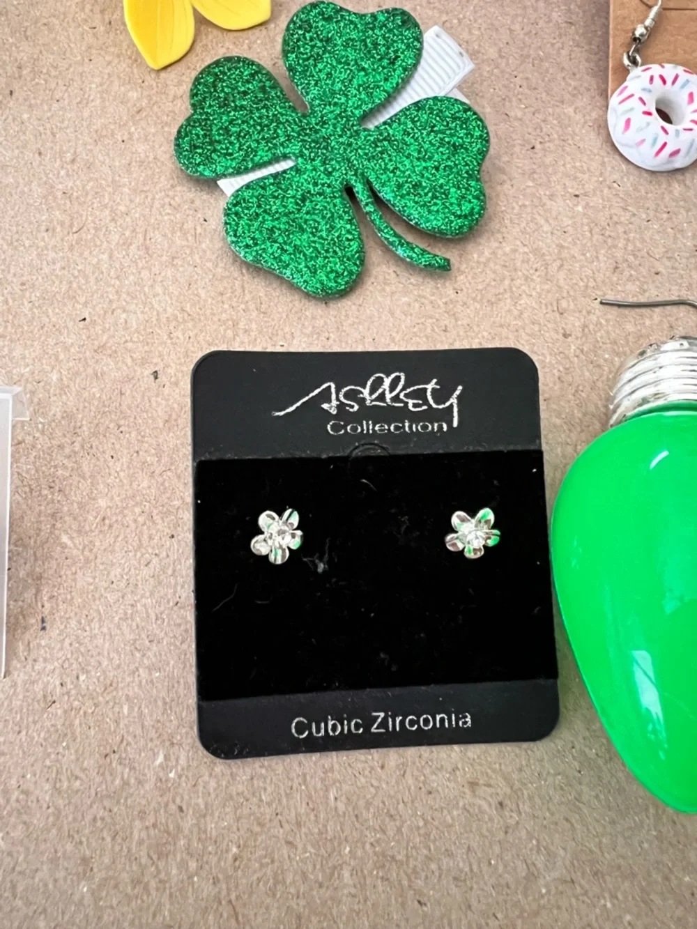Green Novelty Light Bulb Drop Earrings - Kids Accessories